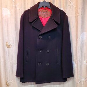 VINTAGE 1950'S WOOLRICH SIX BUTTON  NAVY PEA COAT